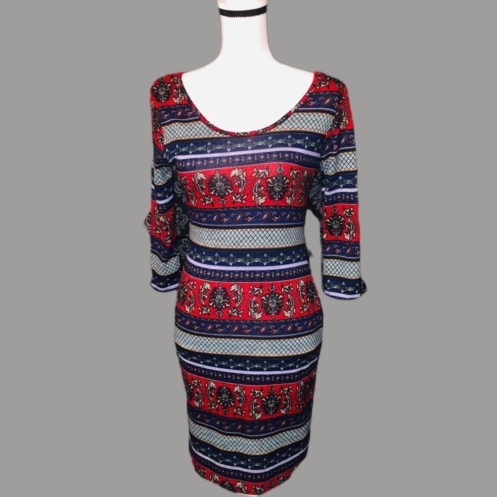 Marci colorful scoop neck dress
